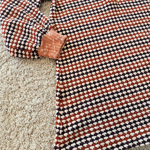 Free People Orange/Purple Chenille Knit Houndstooth Checkered Patterned Dress XS - Picture 8 of 15